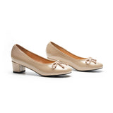 Bow knotted Ballet Block Heels (Lacy)