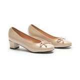 Bow knotted Ballet Block Heels (Lacy)