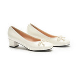 Bow knotted Ballet Block Heels (Lacy)