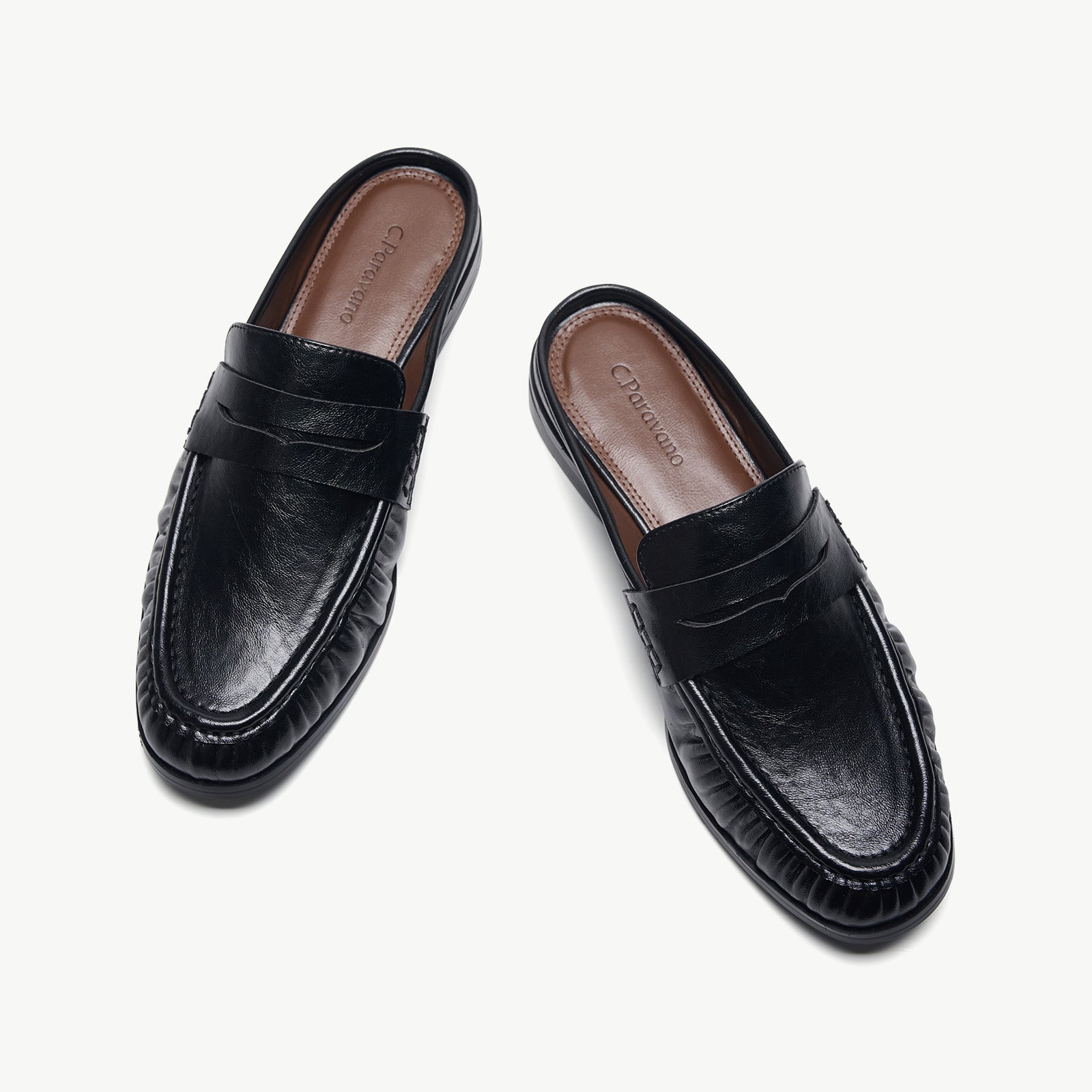 Ruched Loafer Mules (Soho Wax)