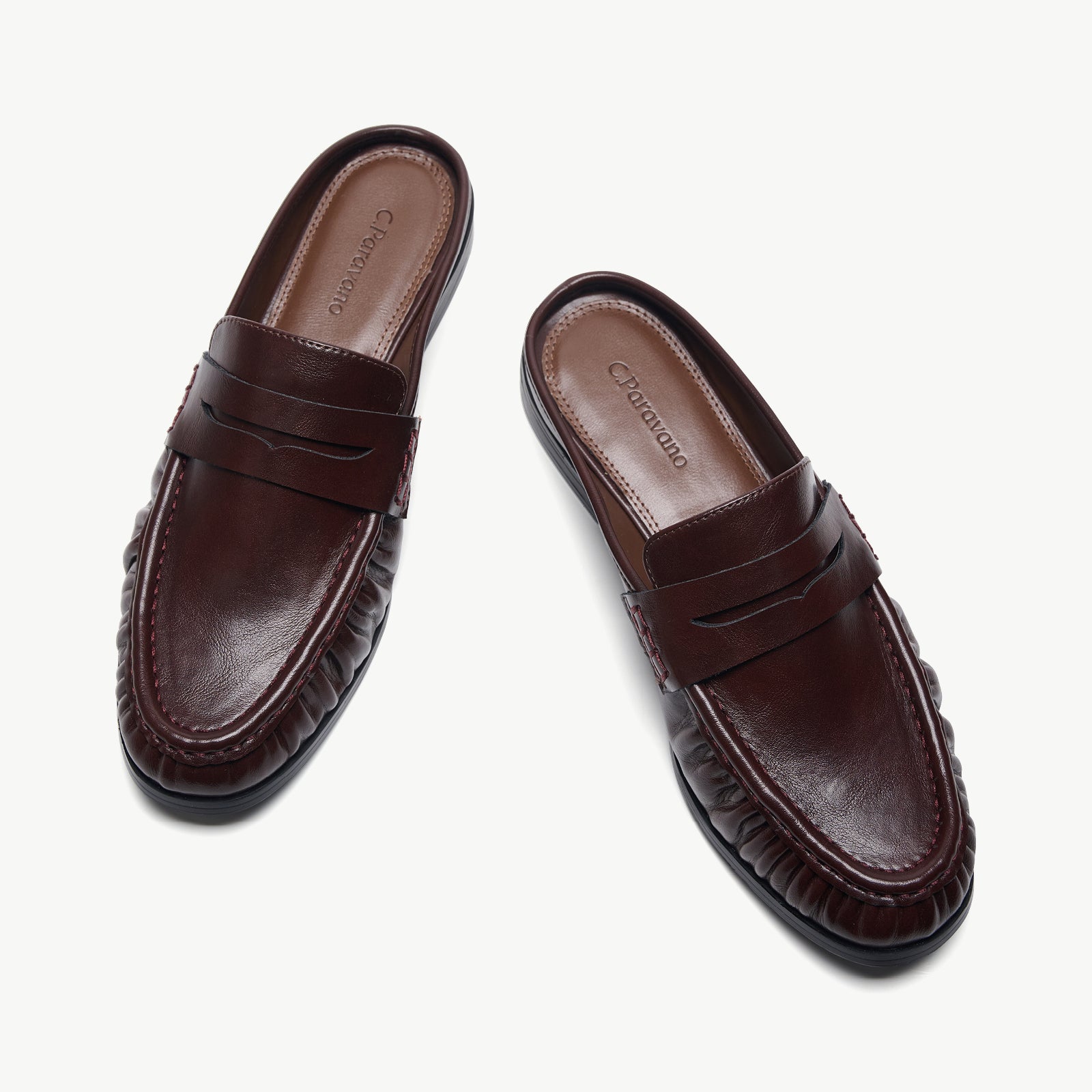 Ruched Loafer Mules (Soho Wax)