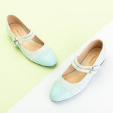 Doppelriemchen-Mary-Jane-Schuhe aus Tweed (Clara) Rosa