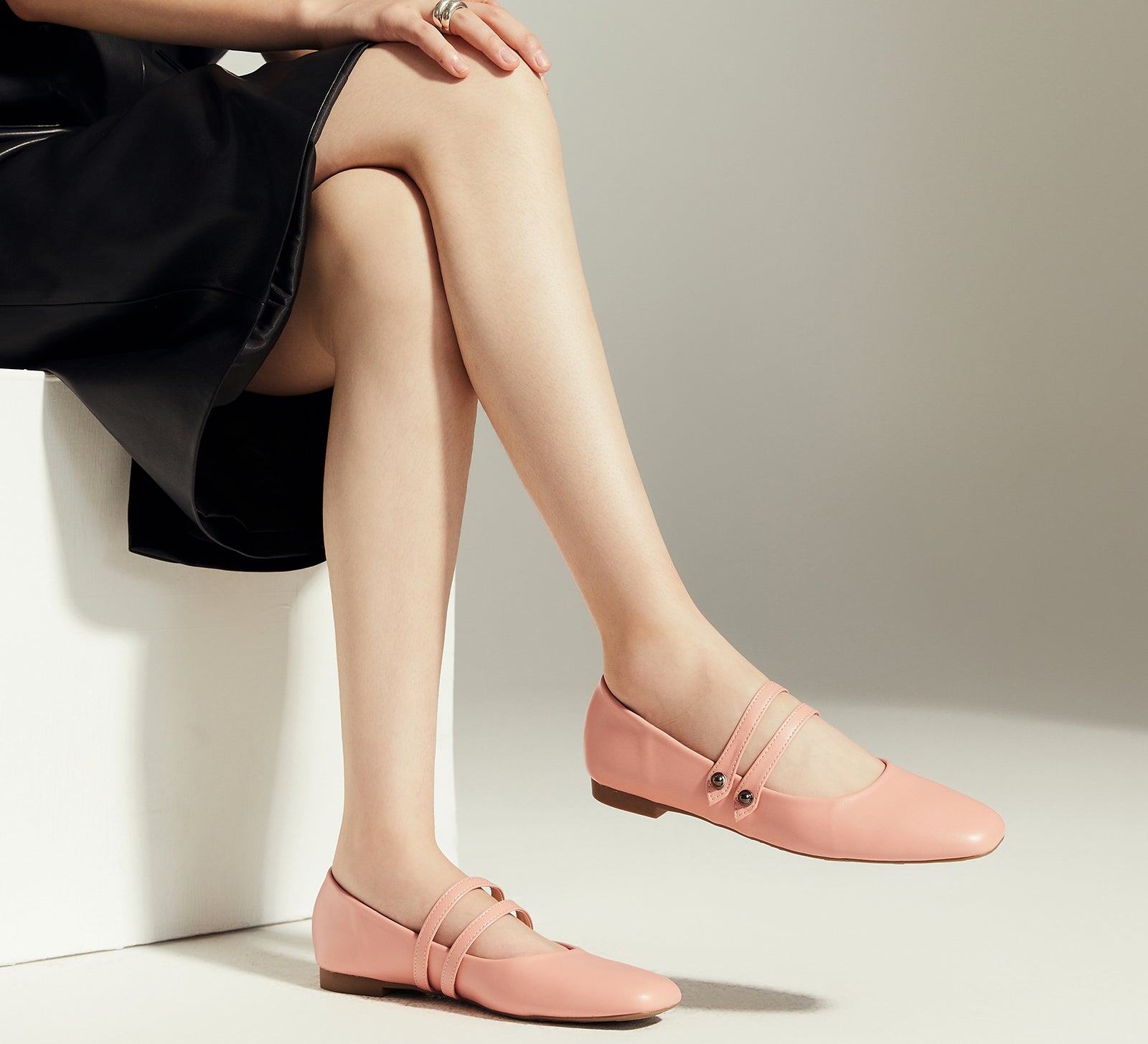 Pink Double Stripes Mary Janes, perfect for adding a touch of soft and romantic allure to your style