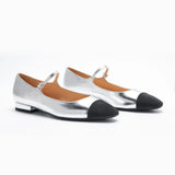 Almond-Toe Two-Tone Mary Jane (Lena)