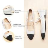 Almond-Toe Two-Tone Mary Jane (Lena)