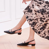 Block Heel Slingback Sandals (Alva)