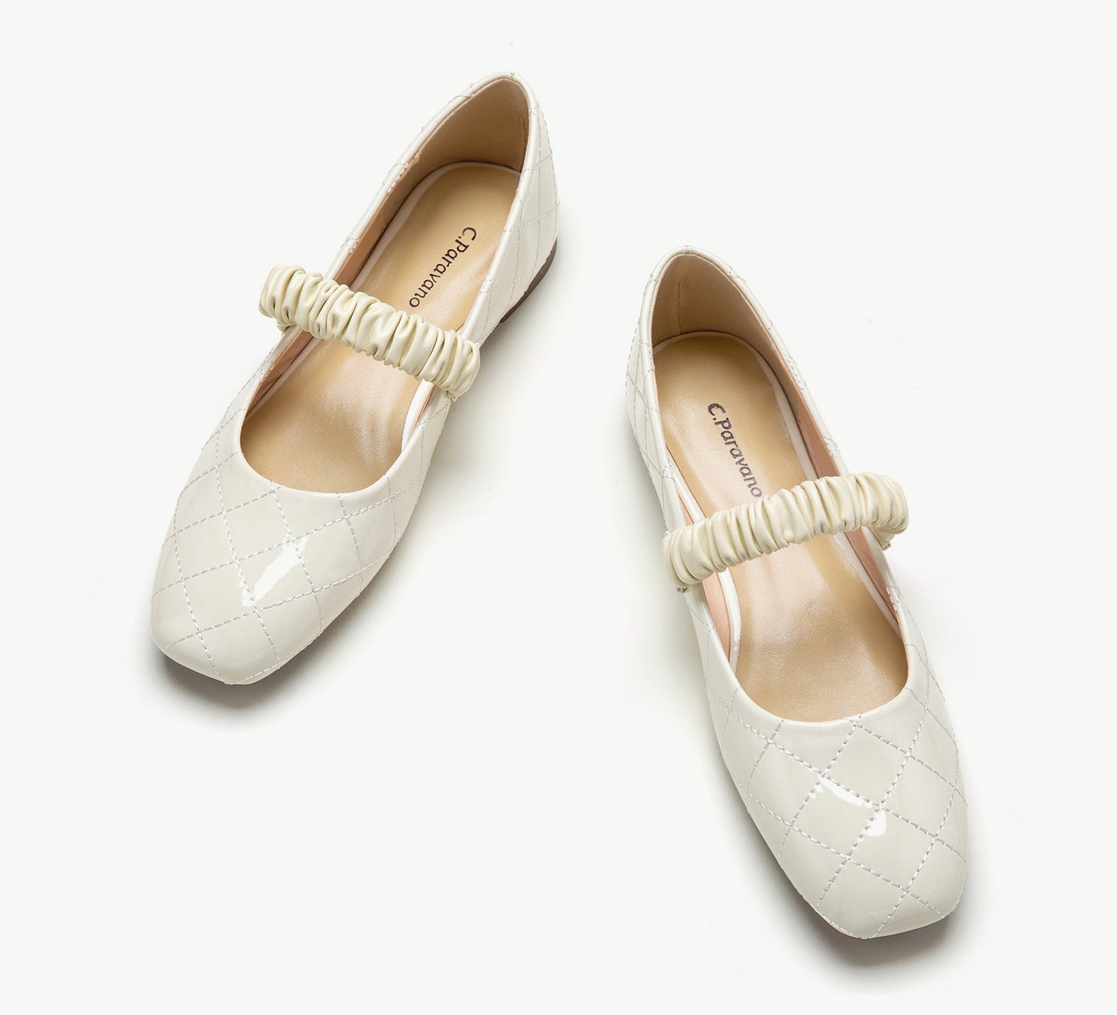 Patent Elasticated Stripe Mary Jane