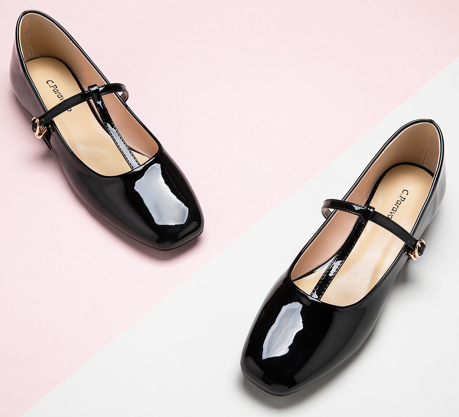 Black Mary Jane with Crossed Stripes, a modern and fashionable option for city living.