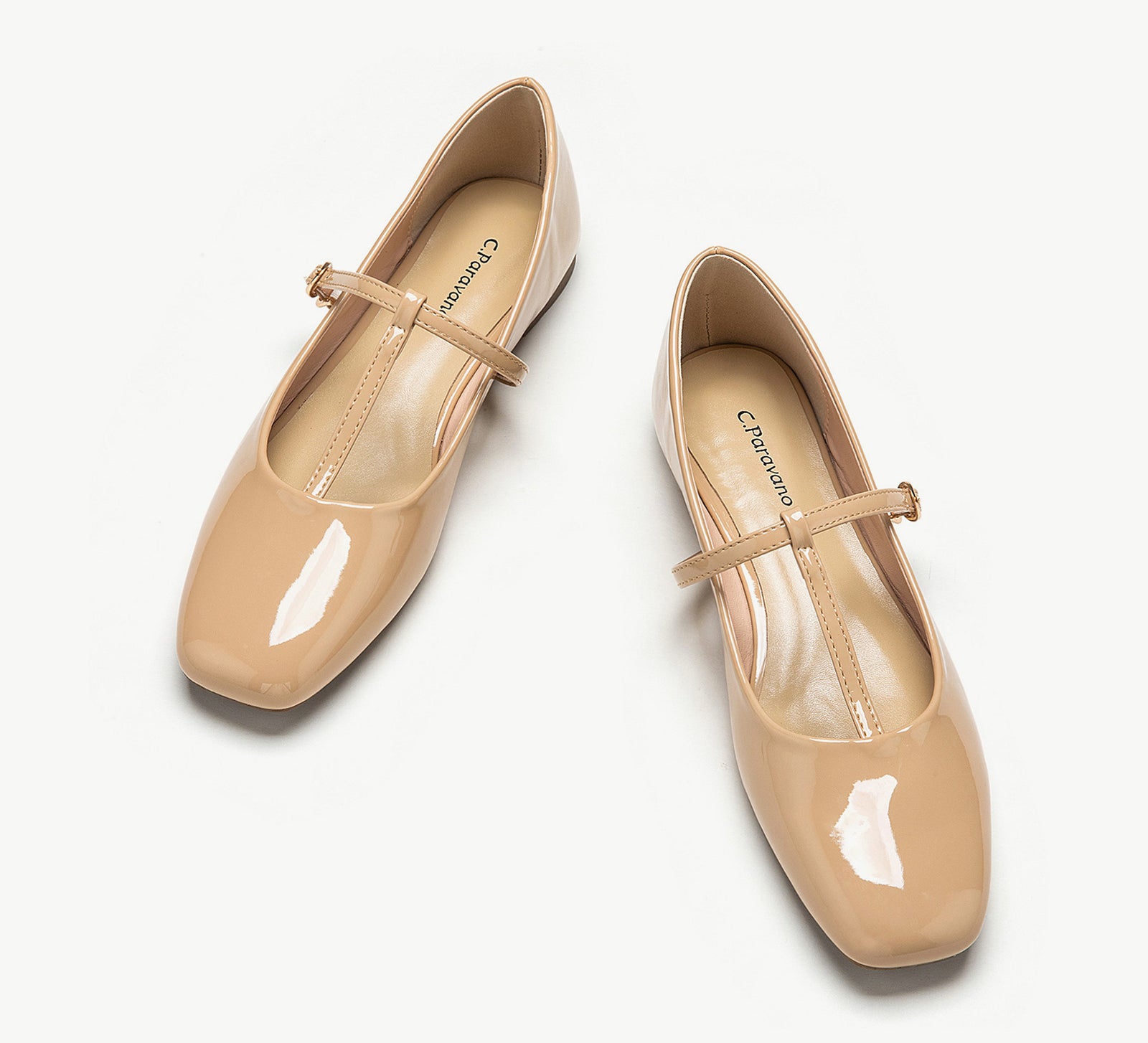 Patent Crossed Stripe Clasp Mary Jane