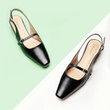 Block Heel Slingback Sandals (Alva)