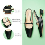 Block Heel Slingback Sandals (Alva)