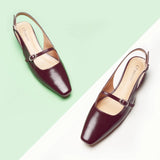 Block Heel Slingback Sandals (Alva)