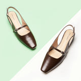 Block Heel Slingback Sandals (Alva)