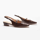 Block Heel Slingback Sandals (Alva)