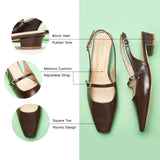 Block Heel Slingback Sandals (Alva)