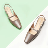 Block Heel Slingback Sandals (Alva)