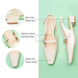 Block Heel Slingback Sandals (Alva)