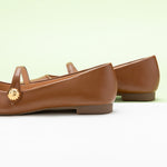 Brown Single Stripe Button Mary Janes, providing a cozy and stylish addition to your footwear collection.