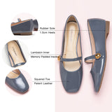 Grey Mary Jane Shoes with Single Stripe Accent