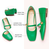 Green Mary Jane shoes