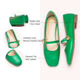 Green Single Stripe Button Mary Janes, a fresh and stylish addition to your footwear collection for a lively and contemporary look