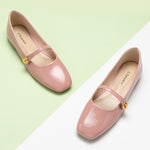 Charming Pink Button-Up Mary Janes
