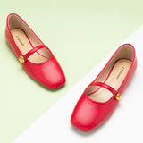 Stunning Red Button-Up Mary Janes