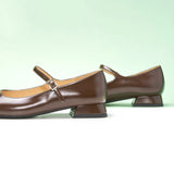 Square Toe Block Heel Mary Jane (Felicia MJ）