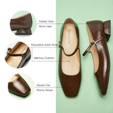 Square Toe Block Heel Mary Jane (Felicia MJ）
