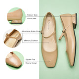 Square Toe Block Heel Mary Jane (Felicia MJ）