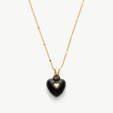 Onyx Heart Pendant Necklace, a timeless piece featuring a heart-shaped onyx pendant in classic black, adding a touch of elegance and sophistication to your necklin