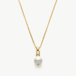 Pearl Drop Pendant Necklace in Gold, showcasing a timeless gold pendant with a lustrous pearl, adding a touch of elegance and sophistication to your neckline.