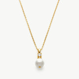 Pearl Drop Pendant Necklace in Gold, showcasing a timeless gold pendant with a lustrous pearl, adding a touch of elegance and sophistication to your neckline.