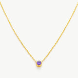 Gold Spinel Purple Crystal Pendant Necklace, symbolizing timeless purple sparkle, this necklace features a dazzling crystal pendant in a radiant purple shade