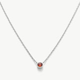 Platinum Ruby Crystal Pendant Necklace, radiating eternal ruby radiance, this necklace features a captivating crystal pendant suspended from a delicate platinum chain, expressing enduring style and grace