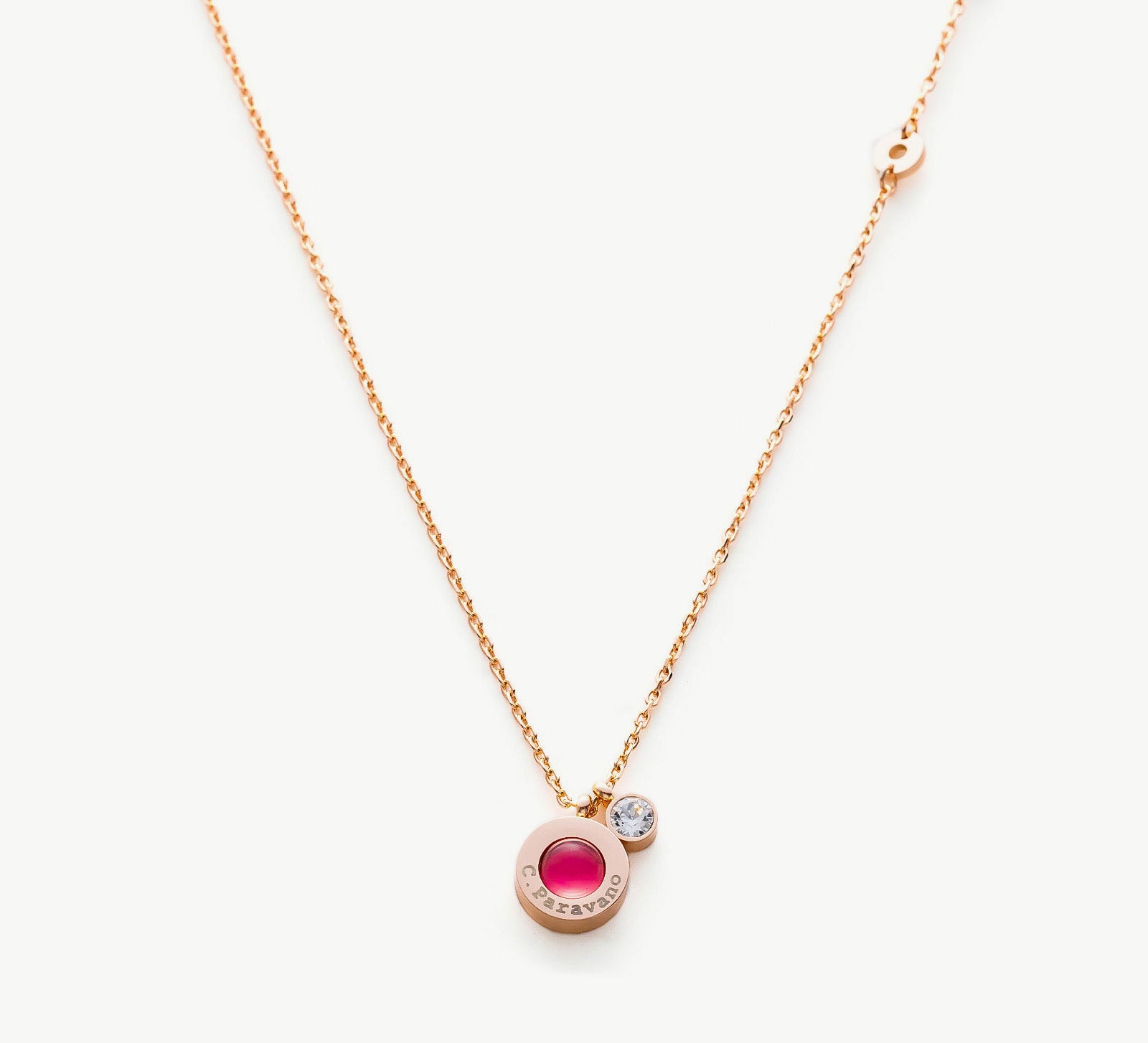 Rose Gold Red Crystal Dew Chain Necklace, an elegant crimson charm, featuring a stunning red crystal dew pendant on a delicate rose gold chain, creating a sophisticated and eye-catching accessory for special occasions