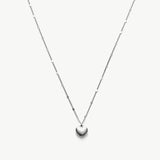 Platinum Heart Pendant Necklace, a chic platinum accent that enhances your style, featuring a stylish heart-shaped pendant in a lustrous platinum hue