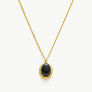 Black Agate Gold Pendant Necklace, exuding elegance in black, this necklace showcases a lustrous black agate pendant suspended from a radiant gold chain, creating a chic and versatile accessory for any occasion