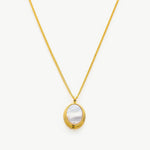  Gold Pendant Necklace with White Agate, with a luxe white gleam, this necklace captures the allure of white agate in a gold setting, adding a touch of opulence and sophistication to your neckline