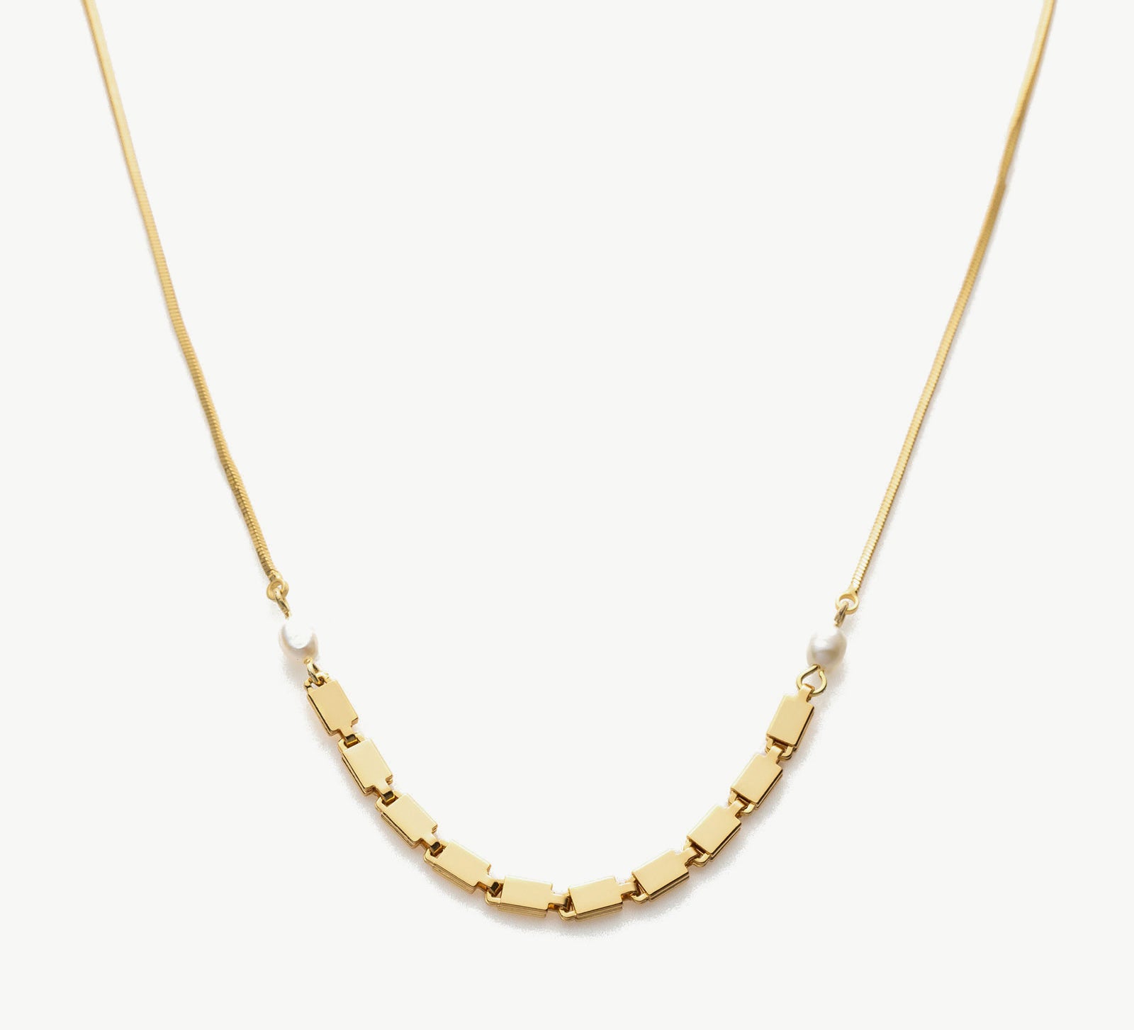 Pearl Chain Necklace, a timeless piece featuring a delicate chain adorned with lustrous pearls, adding a touch of elegance and sophistication to your neckline