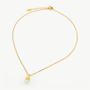 Pearl Drop Pendant Necklace with Gold, a radiant gold charm captured in a pearl drop pendant, creating a stylish and timeless accessory to elevate your ensemble