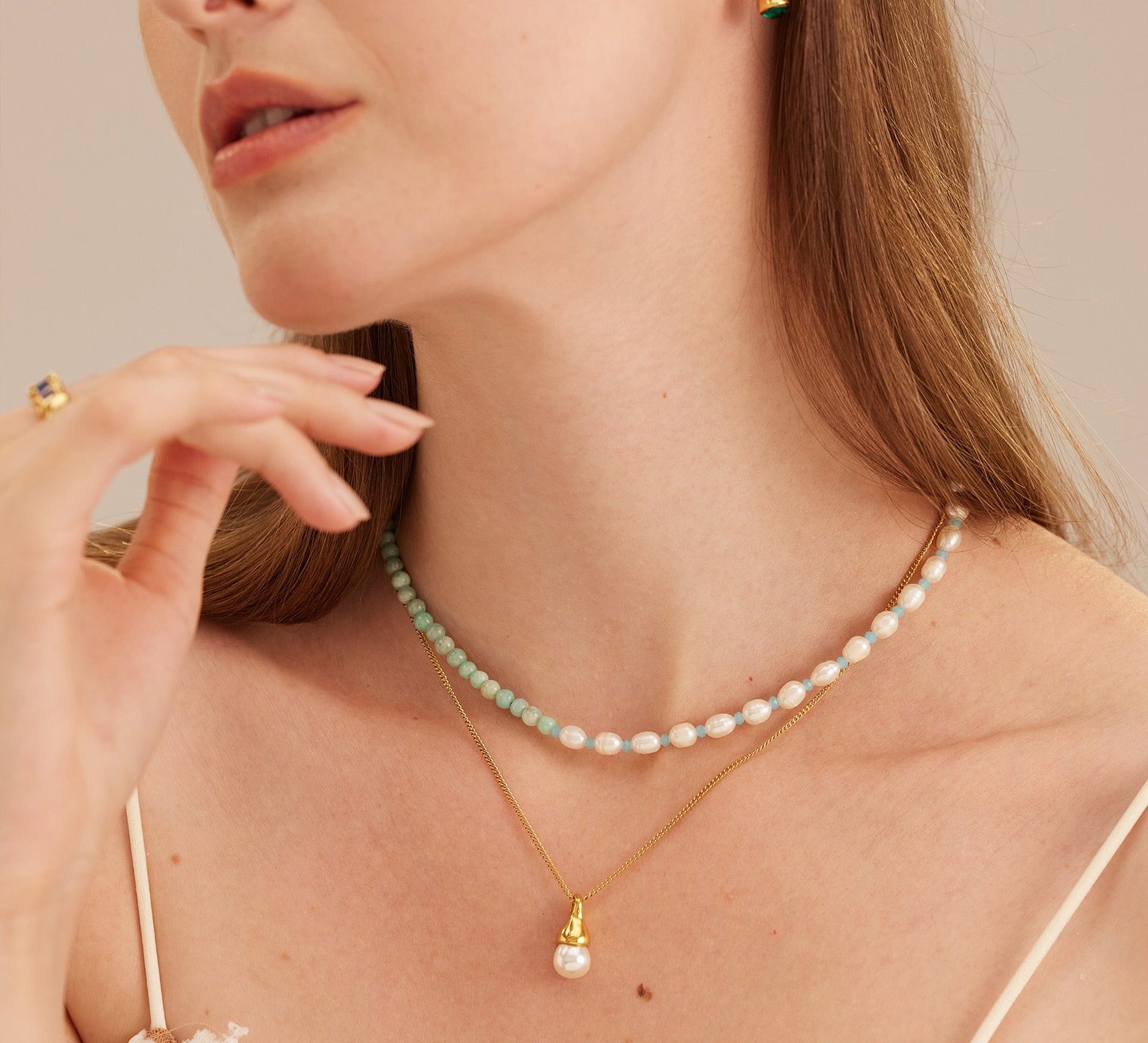 Gold Pearl Drop Pendant Necklace, a chic gold accent that enhances your style, featuring a stylish pearl drop pendant in a radiant gold hue.