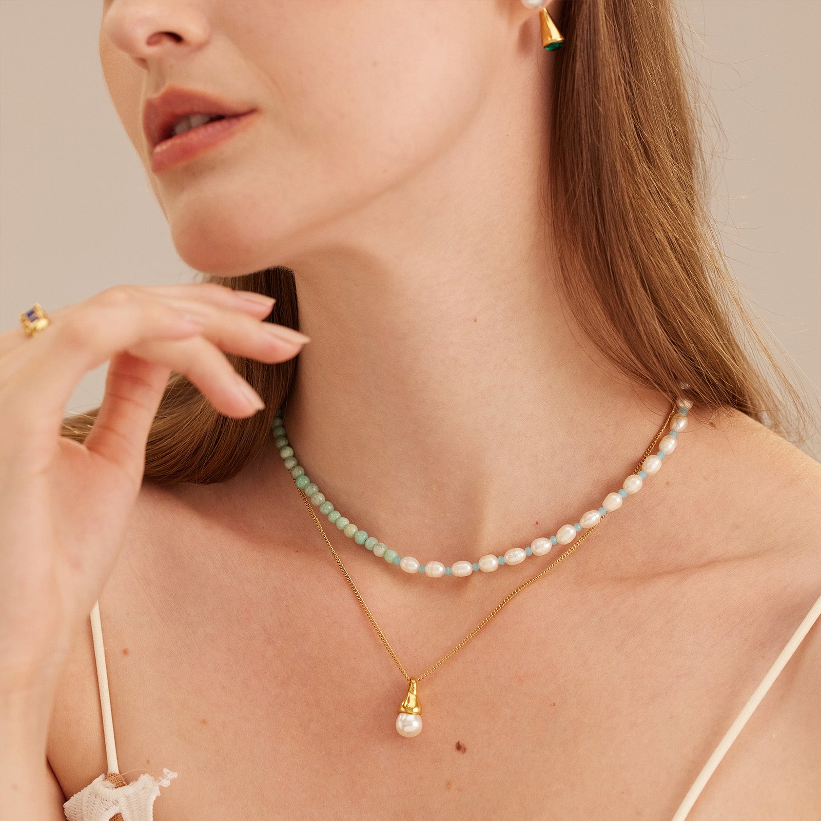Gold Pearl Drop Pendant Necklace, a chic gold accent that enhances your style, featuring a stylish pearl drop pendant in a radiant gold hue.