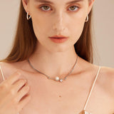 Stylish Pearl Chain Necklace, a chic and stylish pearl strand, elevating your look with its timeless beauty, perfect for adding a touch of sophistication to your ensemble