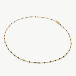 Eclectic Beads Ensemble: Beads Chain Necklace, an eclectic ensemble of beads in different shapes and sizes, creating an eye-catching and stylish accessory that adds a pop of color to your outfit