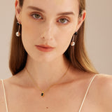 Gold Agate Pendant Necklace