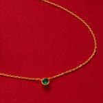 Gold Emerald Crystal Pendant Necklace, symbolizing timeless emerald sparkle, this necklace features a dazzling crystal pendant in a radiant green shade