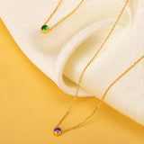 hic Emerald Accent: Crystal Pendant Necklace in Gold with Emerald, a chic emerald accent that enhances your style, featuring a stylish crystal pendant in a lush green hue.