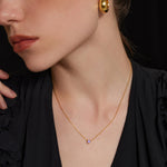 Platinum Ruby Crystal Pendant Necklace, showcasing a rich red crystal pendant on a delicate platinum chain, adding a touch of elegance to your style