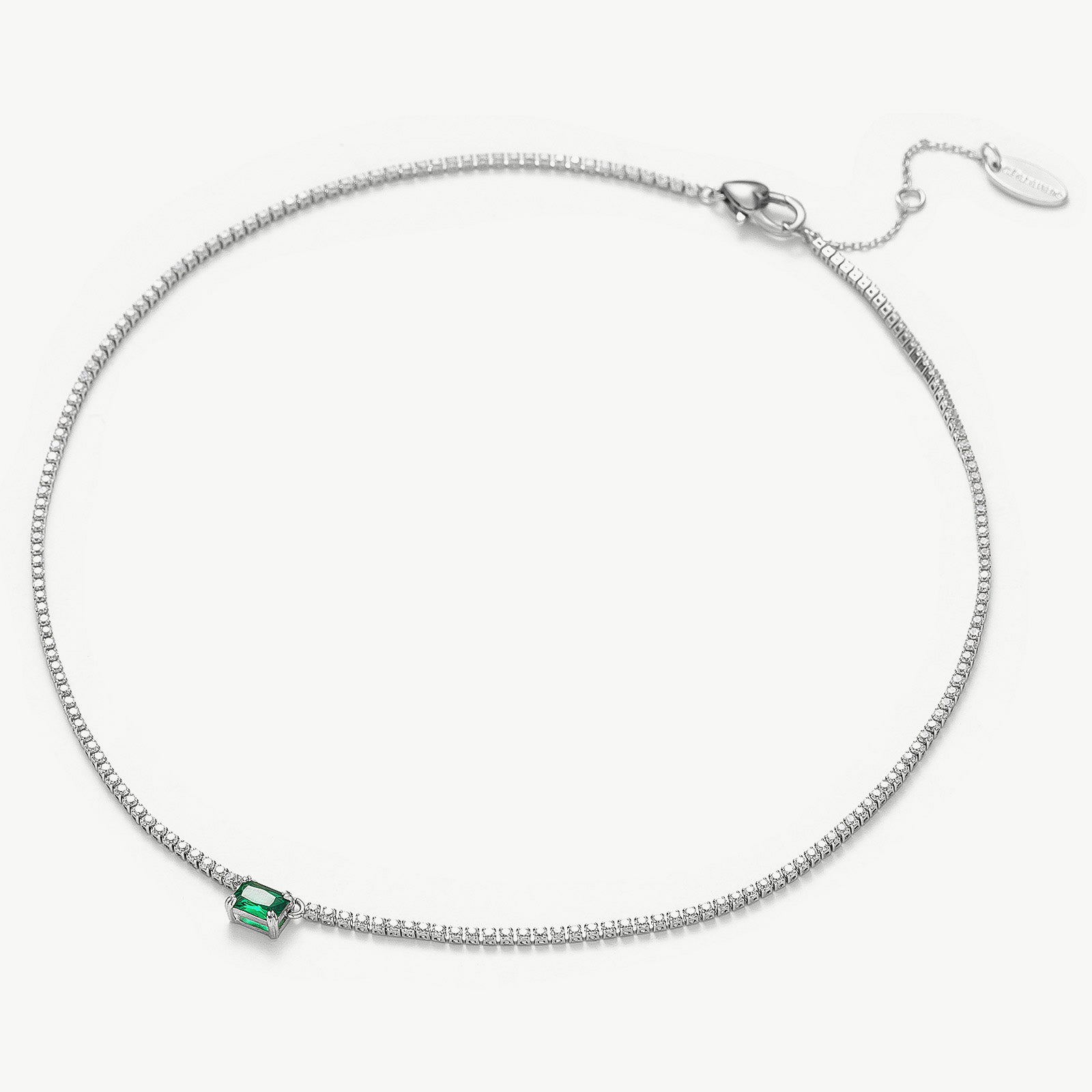  Emerald Rectangle Dewdrop Pendant, a sleek and radiant addition to your jewelry collection, showcasing an emerald rectangle dewdrop on a delicate chain, adding a touch of sophistication to your look